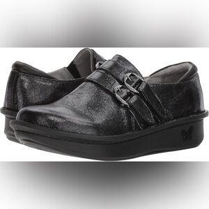 ALEGRIA Alli Black Leather Slip Resistant Shoes